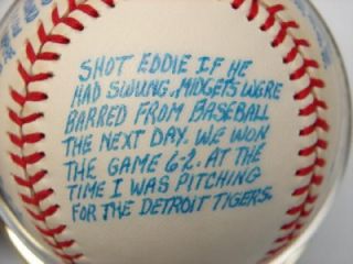 1951 Bob Cain / Eddie Gaedel Autographed Signed Story Baseball