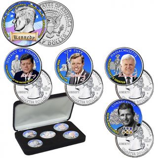 Kennedy Tribute Colorized Coin Collection Set   5 Piece