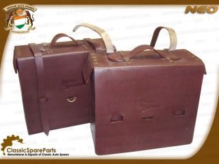 royal enfield pair of brown genuine leather bag