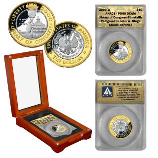  Commemorative Coins 2000 PR69 $10 Library of Congress Bimetallic Coin