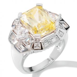 Victoria Wieck 11.81ct Absolute™ Sterling Silver Canary Frame Ring