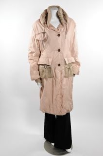 Ermanno Scervino Pink Puff with Knit Collar Coat Size 46