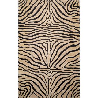  Print Rugs Liora Manne Seville Zebra Wool Rug  Neutral   9 X 12