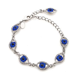  by adrienne evil eye good luck pave crystal link bracelet rating 13