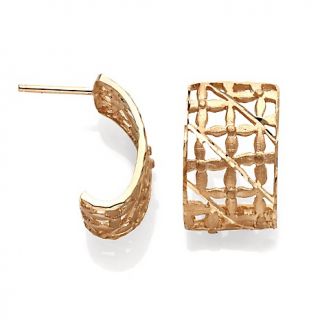 Michael Anthony Jewelry® 14K Yellow Gold Basket Weave Earrings