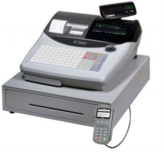 CASIO TE 2400 ELECTRONIC CASH REGISTER INTEGRATED CREDIT CARD