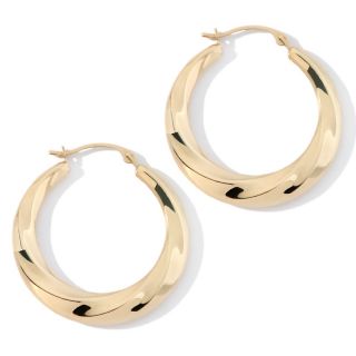 Jewelry Earrings Hoop 14K Yellow Gold Swirled Hoop Earrings