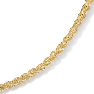 14K Gold Round Wheat Link Chain Necklace