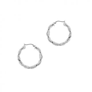  Braided Twist Hoop Earrings   3/4 x 3/16
