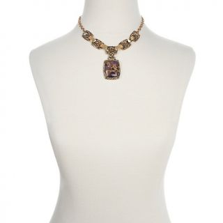Studio Barse Rectangular Amethyst 16 1/2 Bronze Necklace
