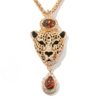  Necklaces Drop Diane Gilman Panther Crystal Accented Pendant with 17