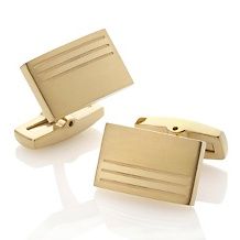 men s stainless steel yellow ip high polish cuff links $ 19 00