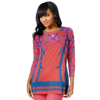  long sleeve printed tropical floral tunic tee rating 25 $ 19 90 s h