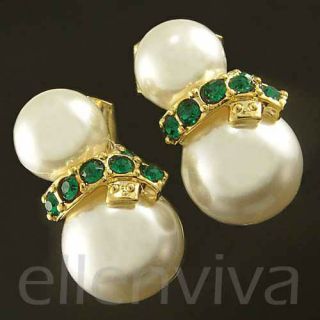   Green Scarf Christmas Gift Xmas Elegant Earrings Gold Tone eg260ge
