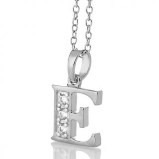  Cubic Zirconia Absolute™ Pavé Initial Pendant with 18 Chain