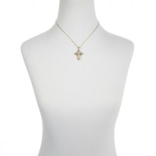 Absolute Scalloped Cross Pendant with 18 in Chain   .41ct