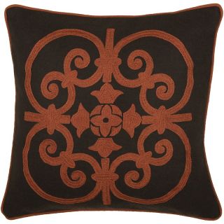 Square Scroll Throw Pillow, 18 x 18in   Rust/Brown