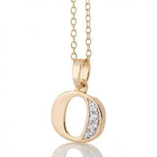  Cubic Zirconia Absolute™ Pavé Initial Pendant with 18 Chain