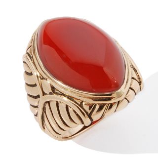 Sally C Treasures Marquise Shaped Carnelian Bronze Ring