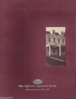 1991 Annual Report Ephrata National Bank PA 110th Anniv