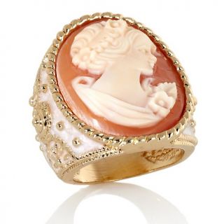 Jewelry Rings Fashion Amedeo NYC 25mm Cornelian Cameo Enamel