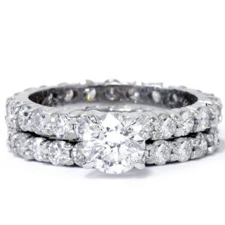 00ct Diamond Eternity Engagement Wedding Ring Band Bridal Set 14k