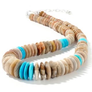 Jewelry Necklaces Beaded Jay King Petrified Wood and Turquoise 19