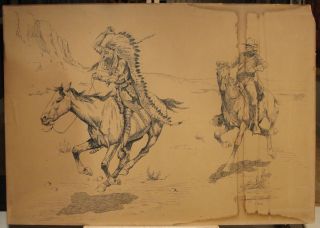 Robert Farrington Elwell 1902 Western Art Illustration Cowboy and
