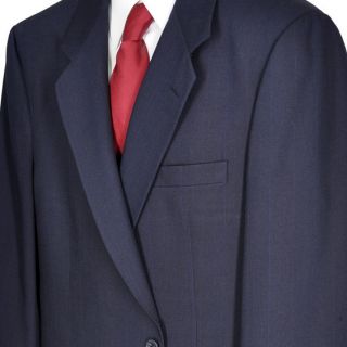 42L Elkridge Navy Blue Pinstripe Two Button Executive Wool Suit