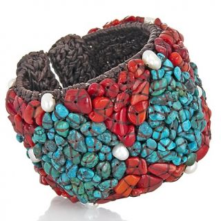   turquoise and coral woven 6 34 cuff bra d 201006111259478~955299