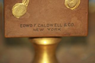 Vintage Edward F Caldwell & Company Copper Brass Match Holder Bacchus
