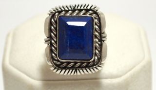 Navajo Lapis Lazuli Sterling Silver Mens Ring   Eugene Belone
