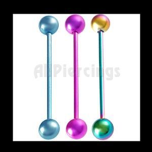 16g 16 Gauges 32mm Anodized Steel Industrial Barbell Ear Ring Bar