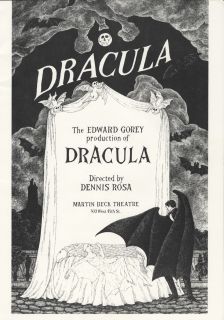 Dracula on Broadway Edward Gorey Mini Poster 1979