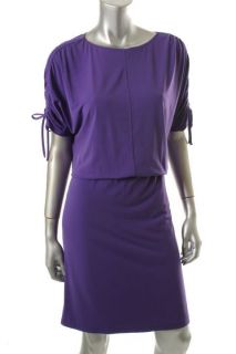 Ellen Tracy Toast of The Town Purple Cinched Jersey Blouson Wear to