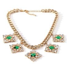 universal vault emerald color square station necklace $ 36 73 $ 149 95