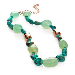 Jay King Turquoise and Green Agate Copper 19 Necklace at