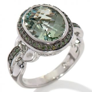 Victoria Wieck 3.4ct Prasiolite and Green Diamond Sterling Silver Oval