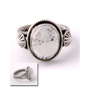  White Buffalo Ring Old Style by Erick Begay