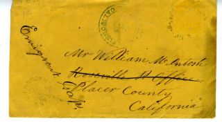 1850s 70s US Cover Emigrant Gap CA Manuscript Cancel