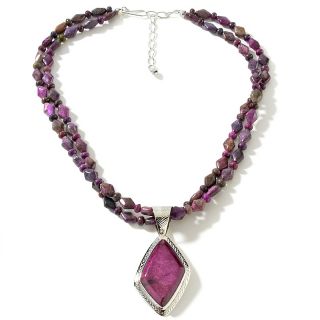 Jay King Kwazulu Purple Haze Pendant with 18 Beaded Necklace