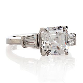 Daniel K 3.40ct Absolute™ Asscher Cut and Baguette U Gallery Ring at