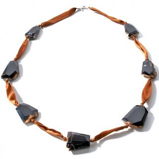  Treasures Sally C Treasures Brown Agate and Brown Ribbon 36 Necklace