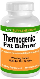  Fat Burner 180 Capsules Diet Pills Weight Loss KRK Supplements