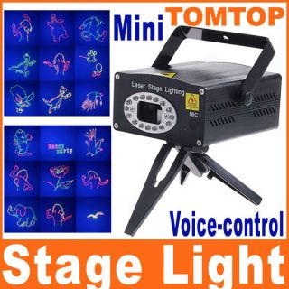 Mini Moving Projector Voice Control Laser Stage Lighting Club Disco