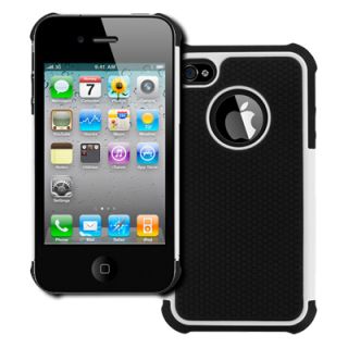 Empire Apple iPhone 4 4S White and Black Armor Case Cover