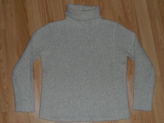 Eileen Fisher Gray Beige Ivory Wool Blend Turtleneck Sweater PP