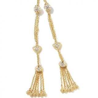 TELIO by Doris Panos Pavé Crystal 52 Wrap Tassel Necklace