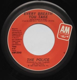 The Police Every Breath You Take Vinyl 7 45 RPM 1983 A M Records Am