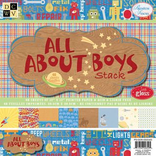  Paper Paper Packs All About Boys Paper Stack 12X12   48 Sheets